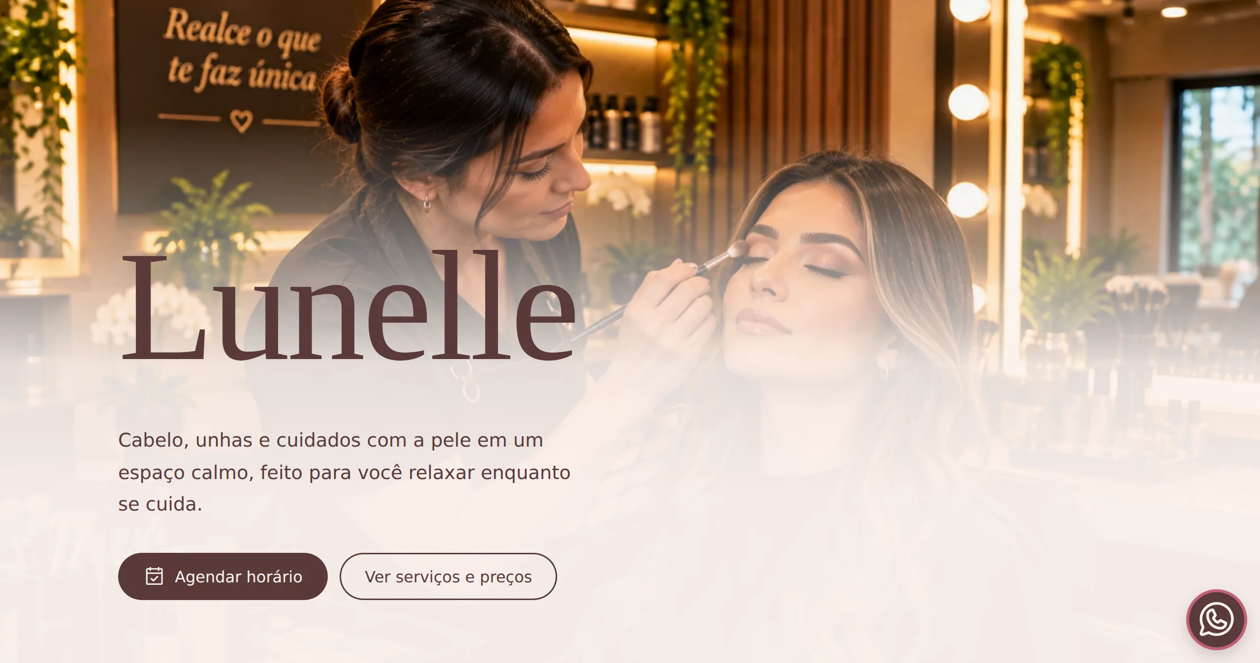 Prévia do site Salão · Lunelle