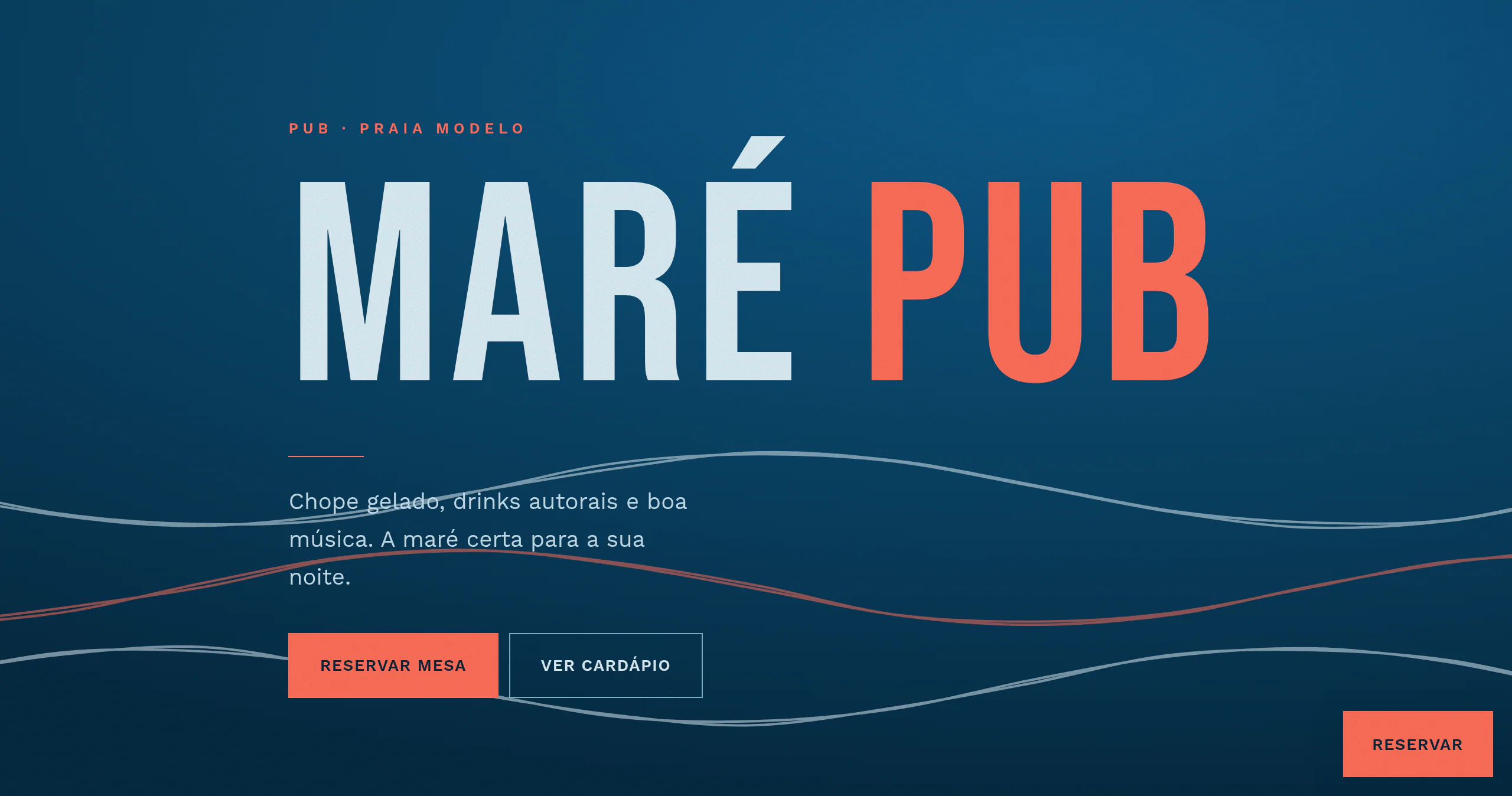 Prévia do site Pub · Maré