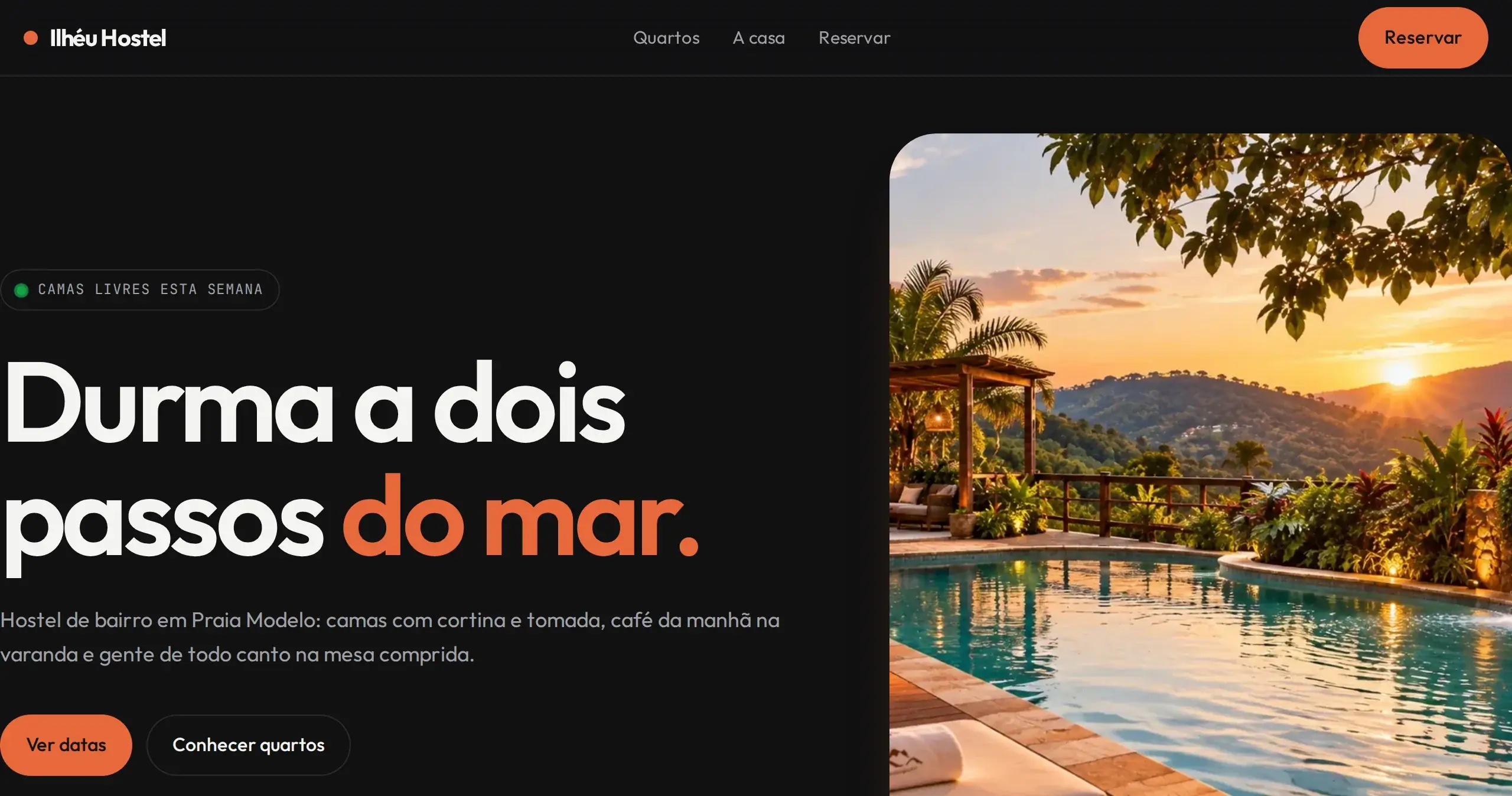 Prévia do site Hostel · Ilhéu