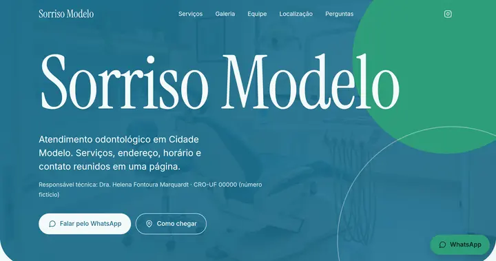 Prévia do site Odontologia · Sorriso