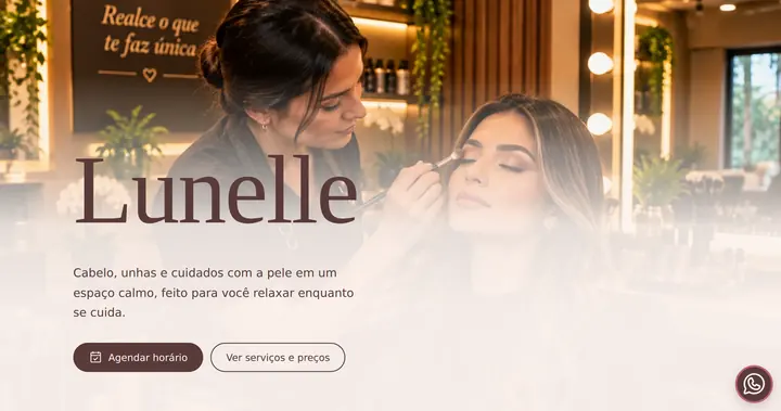 Prévia do site Salão · Lunelle