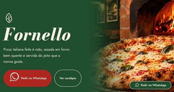 Prévia do site Pizzaria · Fornello