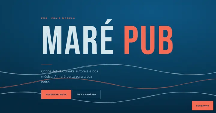 Prévia do site Pub · Maré
