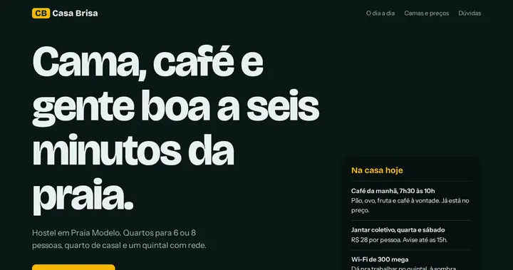 Prévia do site Hostel · Casa Brisa