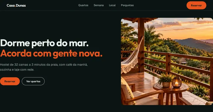 Prévia do site Hostel · Casa Dunas