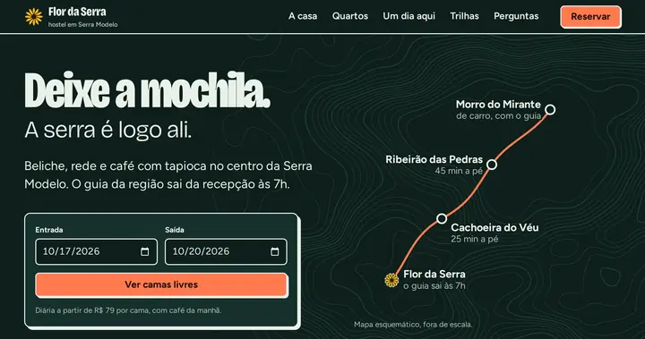 Prévia do site Hostel · Flor da Serra