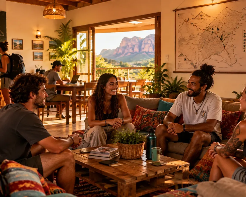 Momento de convivência no ONDA HOSTEL