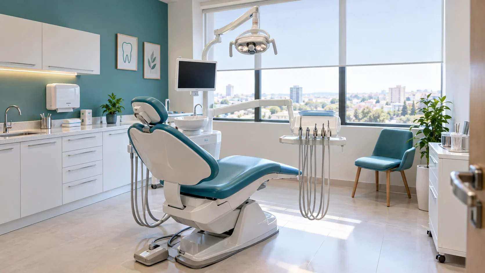 Ambiente moderno e acolhedor da clínica odontológica