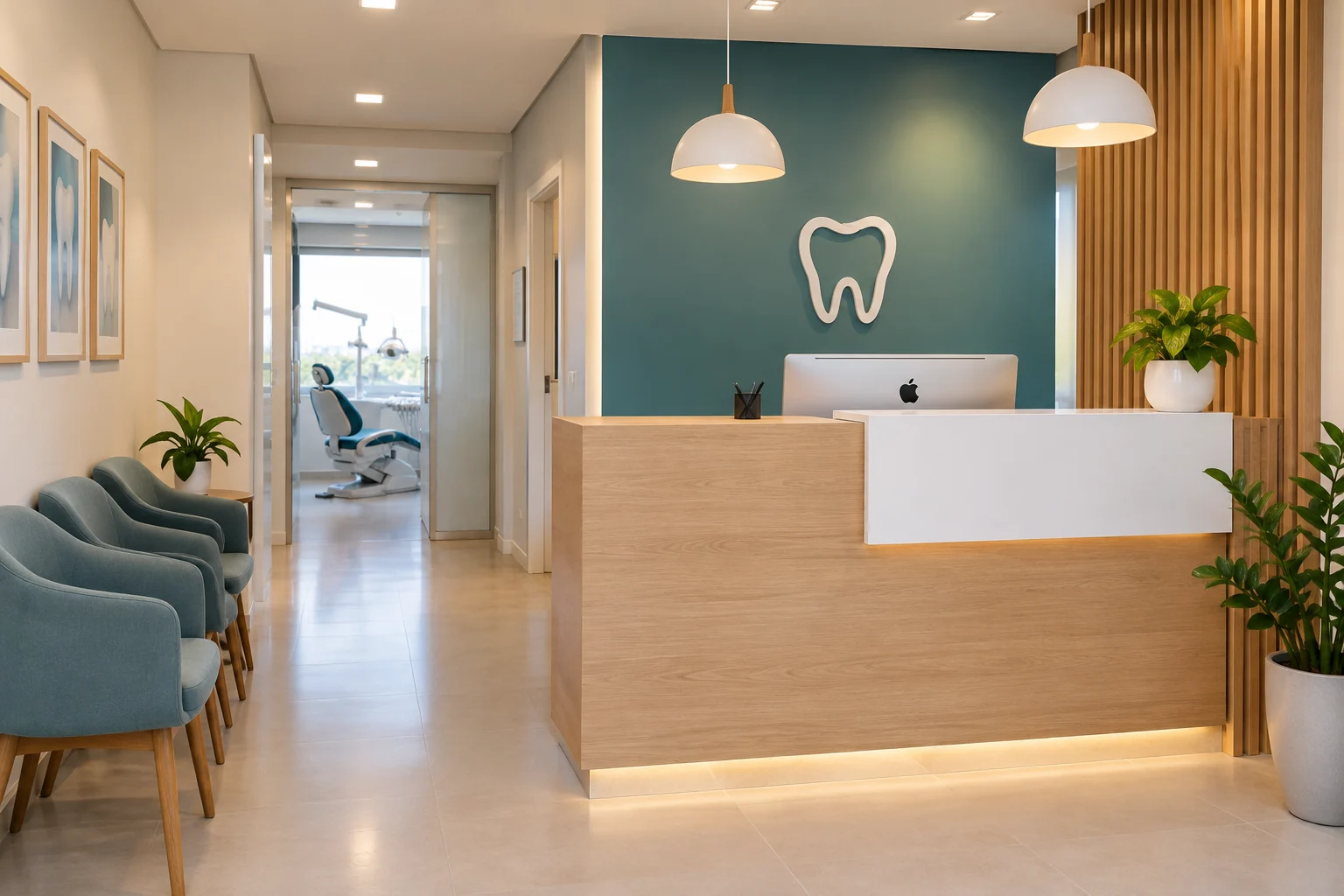 Recepção da clínica odontológica moderna